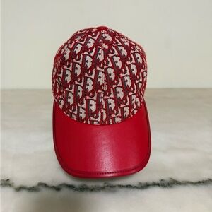 Dior Red Patterned Hat